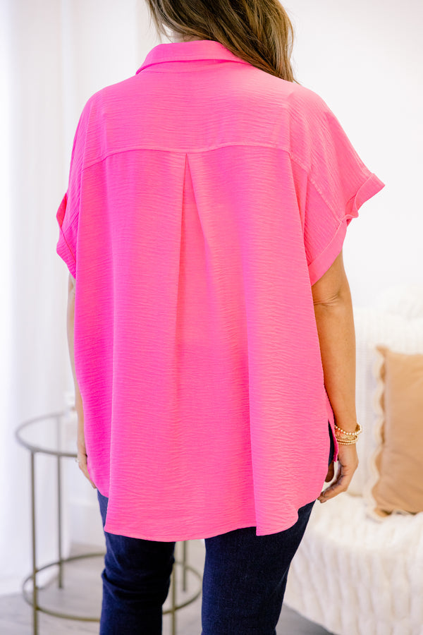 Up In The Air Top, Neonfuchsia