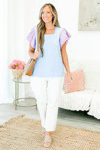 Up And Coming Top, Blue-Pink
