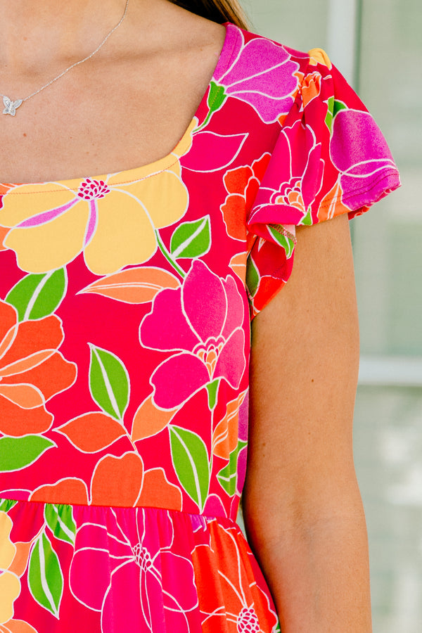 Vacay All Day Kleid, Fuchsia