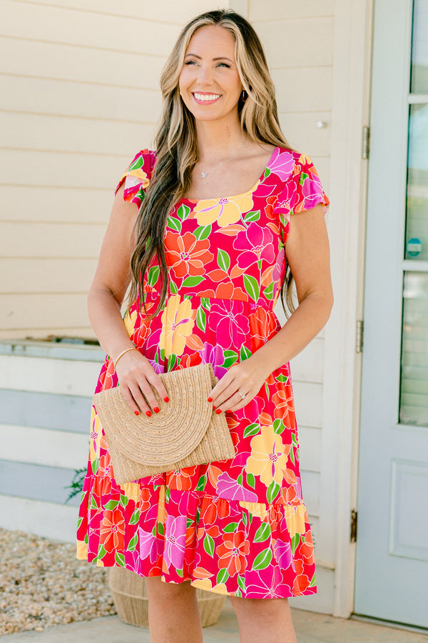 Vacay All Day Kleid, Fuchsia