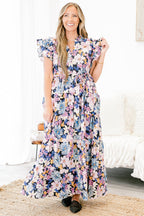 Venetian Garden Dress, Navy