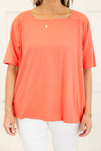 Vivid Imagination Top, Coral