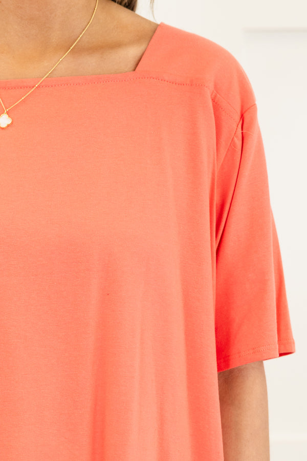Vivid Imagination Top, Coral