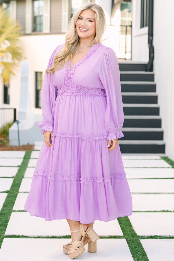 Kleid „Vivid Palms“, Lavendel