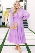 Kleid „Vivid Palms“, Lavendel