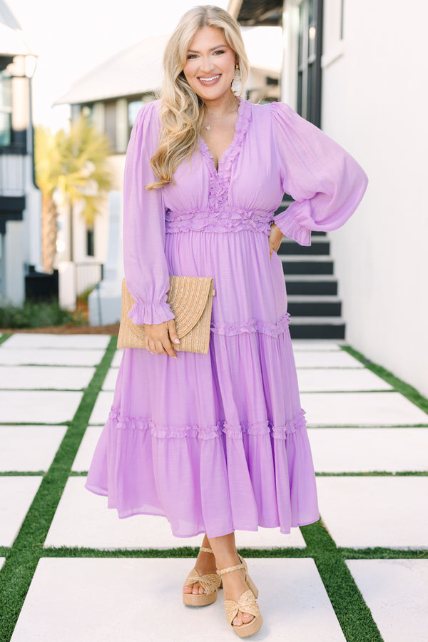 Kleid „Vivid Palms“, Lavendel