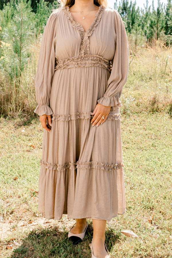 Vivid Palms Dress, Taupe
