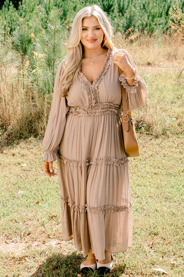 Vivid Palms Dress, Taupe