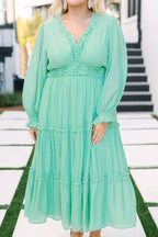 Vivid Palms Dress, Turquoise
