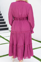 Vivid Palms Kleid, Pflaume