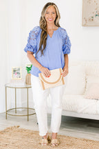 Walk Into The Future Top, Light Blue