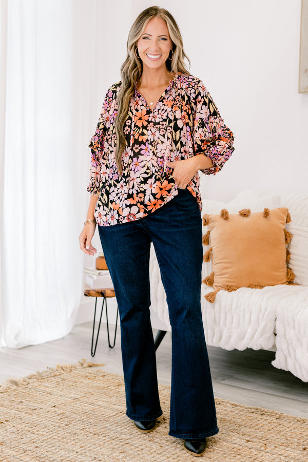 Walk Into The Sunshine Top, Black Multi