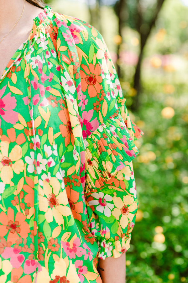 Walk Into The Sunshine Top, Green Multi