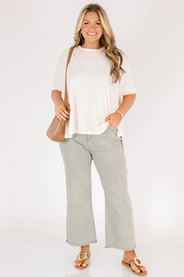 Walk This Way Jeans, Light Olive