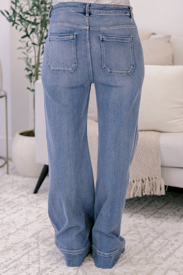 Wandering Around Town Jeans, Medium Wash