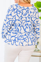 Warming My Heart Top, Ivory-Blue