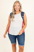 Waves Of Liberty Top, Oatmeal