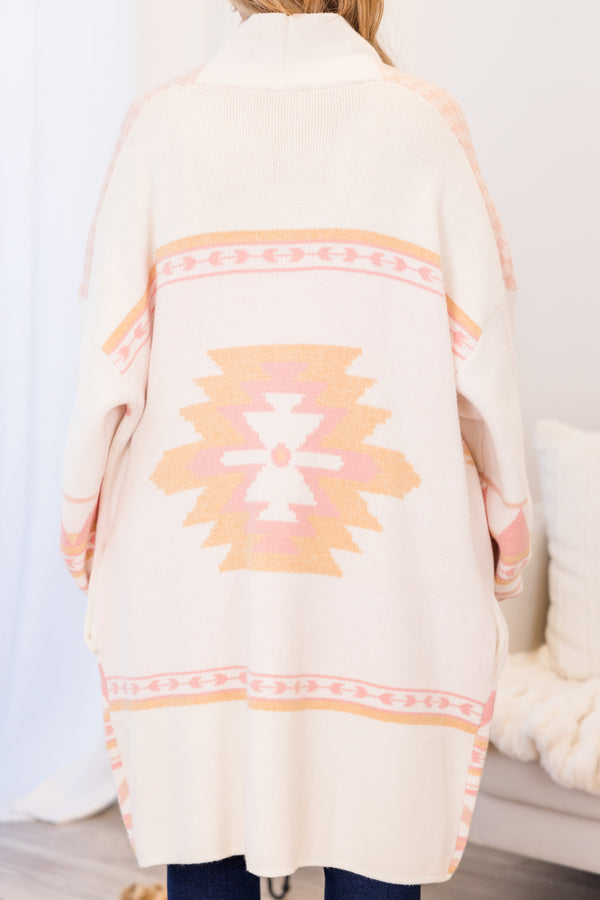 Wavy Wonder Cardigan, Pink