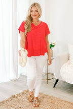 Weekend Surprise Top, Tomato Red