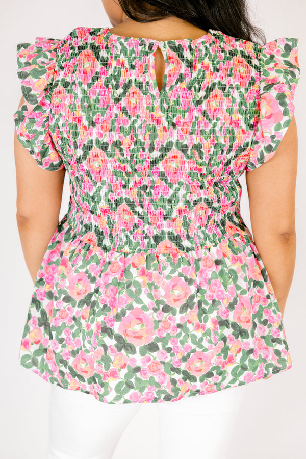 Well Within Top, Pink Floral