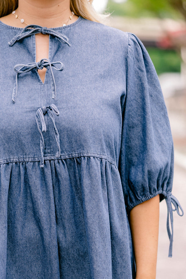 What About It Kleid, Blau