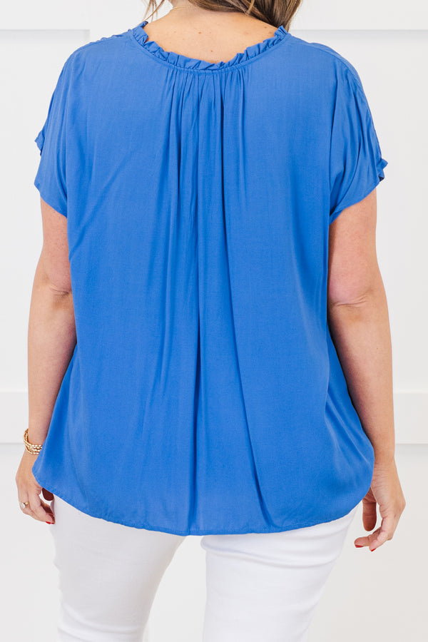 Was wird es sein, Top, Jeansblau