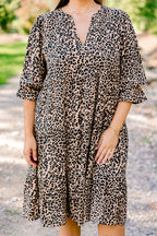 What You Know Dress, Brown Leopard