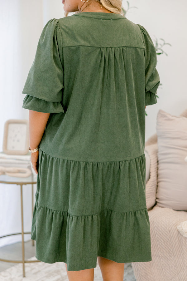 What You Know Dress, OIive Green
