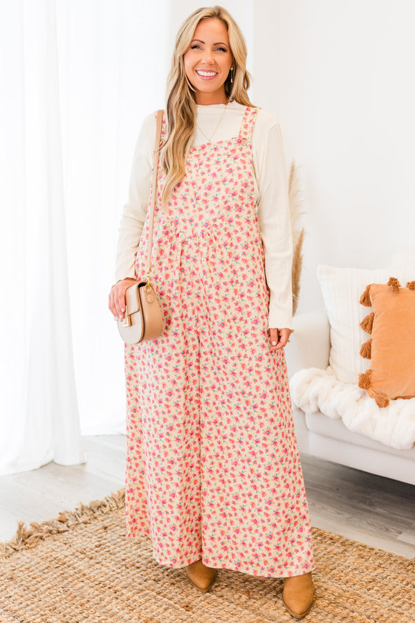 Where We Began Jumpsuit, Cream Multi