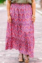 Whimsical Woman Maxi Skirt, Magenta