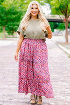Whimsical Woman Maxi Skirt, Magenta