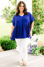Wide Eyed Gaze Top, Royal Blue
