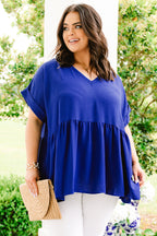 Wide Eyed Gaze Top, Royal Blue