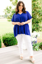 Wide Eyed Gaze Top, Royal Blue