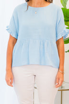 Wild Mountain Rose Top, Light Blue