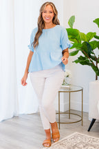 Wild Mountain Rose Top, Light Blue