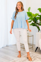Wild Mountain Rose Top, Light Blue