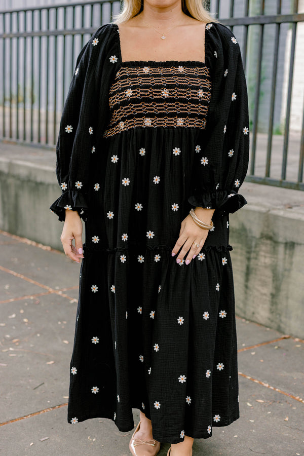Wildflower Wonder Dress, Black