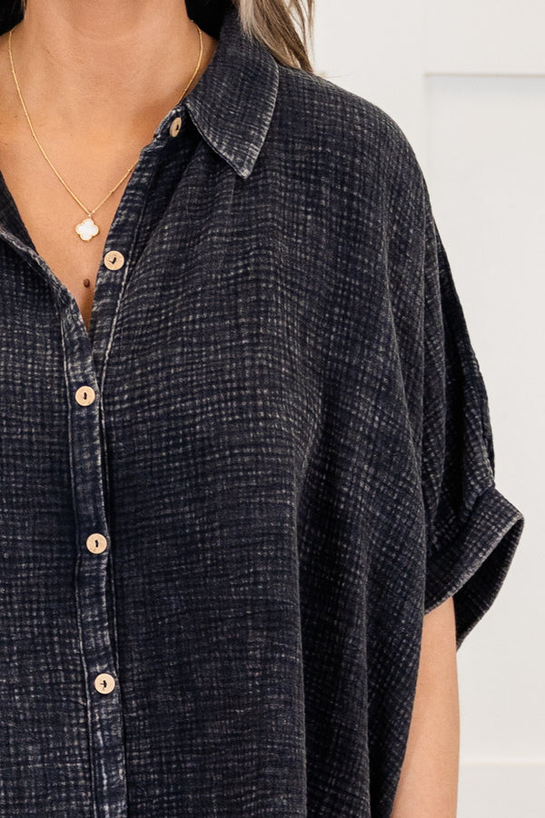 Wistful Weekend Top, Ash Black
