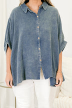 Wistful Weekend Top, Dusty Blue