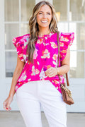 With My Whole Heart Top, Fuchsia