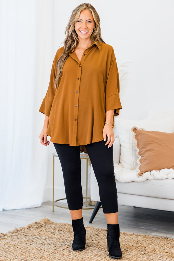 Working Babe Top, Brown