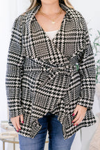 Wrapping It Up Jacket, Black Houndstooth