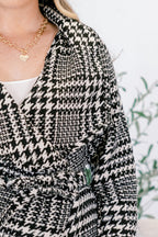 Wrapping It Up Jacket, Black Houndstooth