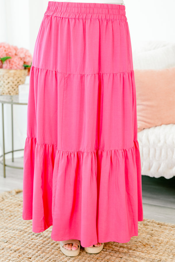 You're Glowing Maxi Skirt, Hot Pink
