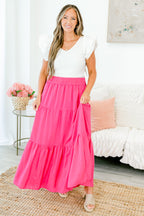 You're Glowing Maxi Skirt, Hot Pink