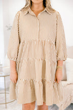 You've Got This Dress, Tan Stripe