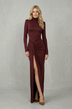 Noctavelle – Sculpted knot detail – High slit maxi dress