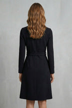 Nivara – Asymmetrischer Gürtel an der Taille – Midi-Kleid in A-Linie