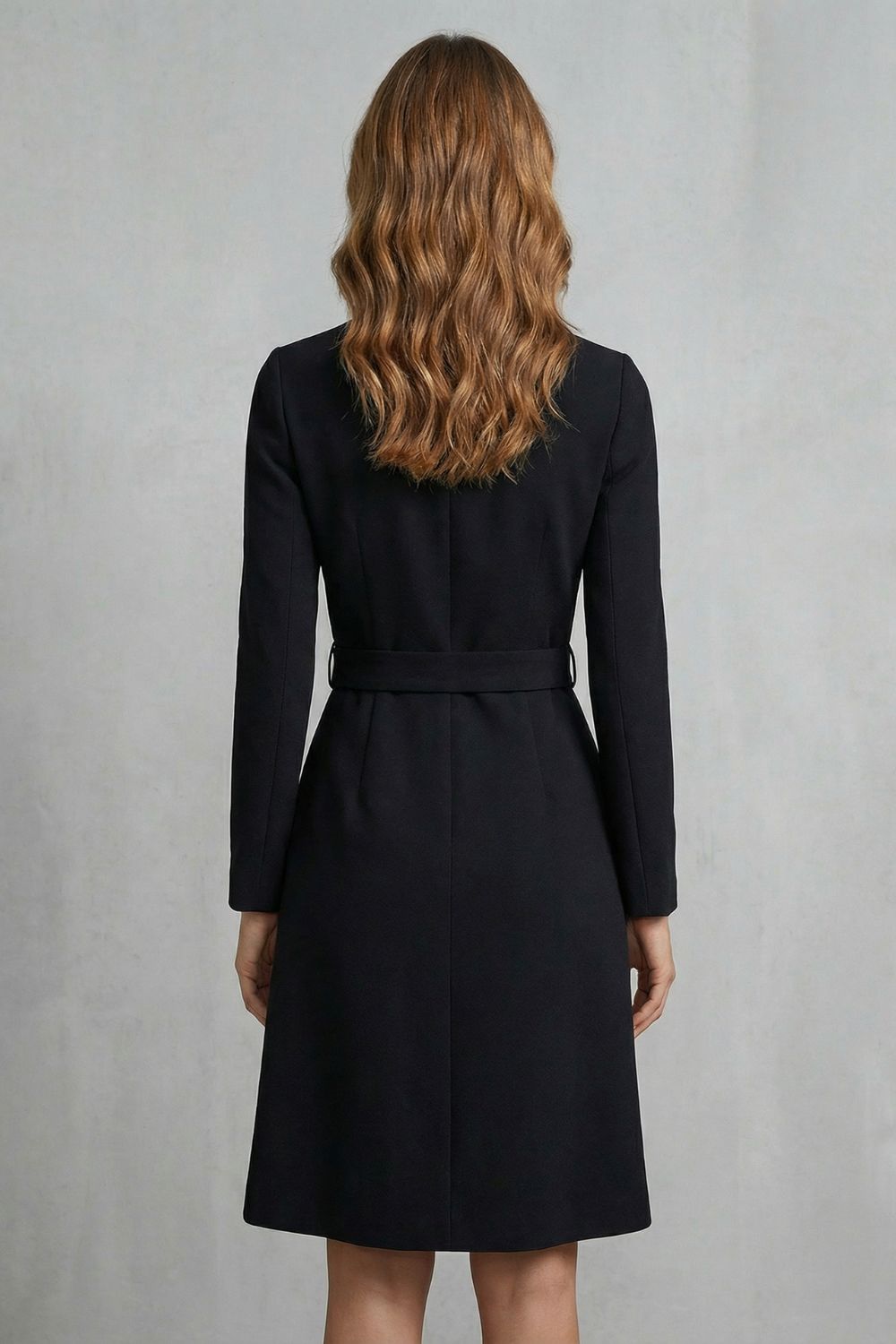 Nivara – Asymmetrischer Gürtel an der Taille – Midi-Kleid in A-Linie